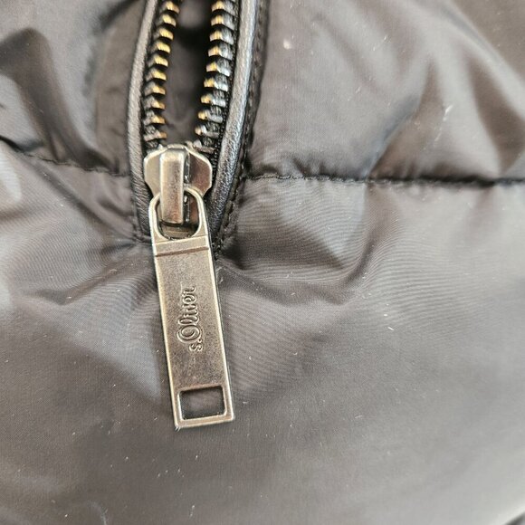 S. Oliver Snap / Button Puffer Jacket Quilted Black Ladies Size 10 - Picture 3 of 10